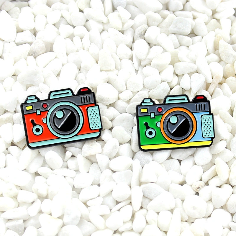 Custom Retro Camera Enamel Lapel Pin No Minimum