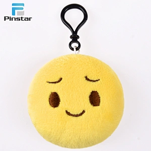 Wholesale hot style cheap cute smile emoji plush keychains
