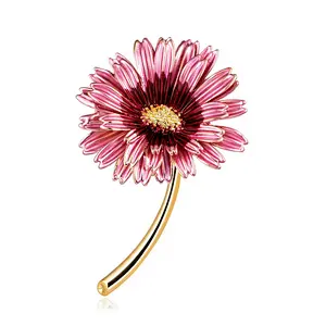 Lovely Daisy Flower Brooch Pin with Safety Pin