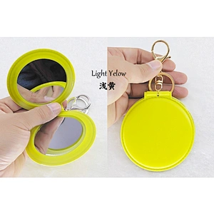 Wholesale Cheap Promotional Gift Blank PVC Leather Mirror Keyring In Stock