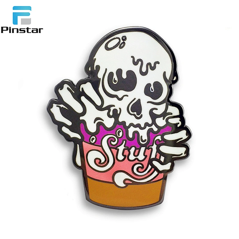 Custom Hard Red Skull Enamel Cute Animal Metal Lapel Pin