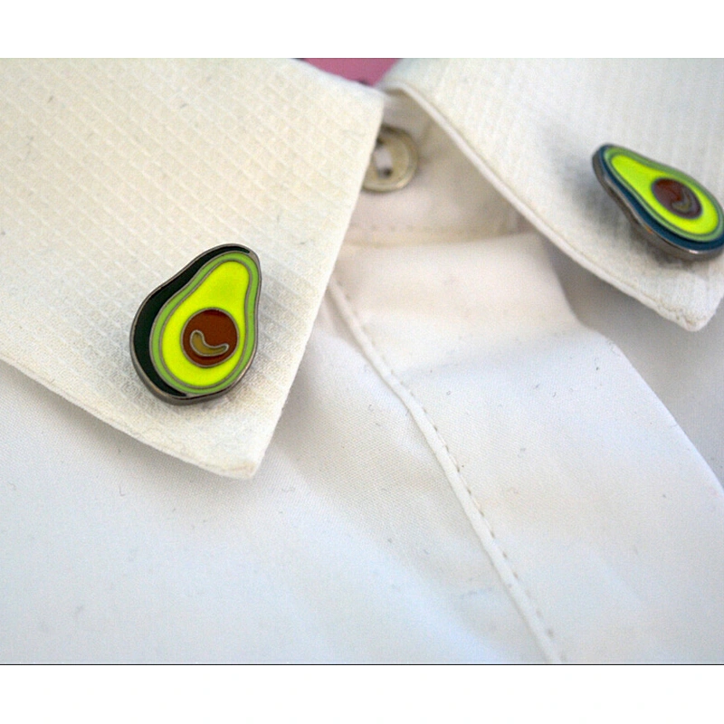 avocado design gold plating brass cloth custom pins
