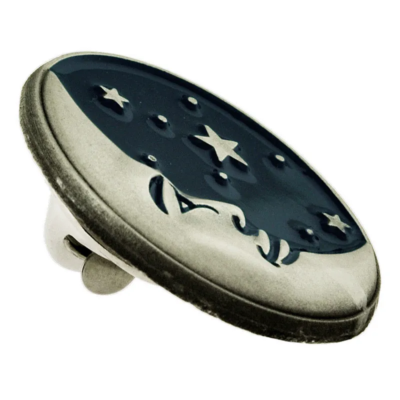 Astrology Moon Face and Stars Enamel Lapel Pin