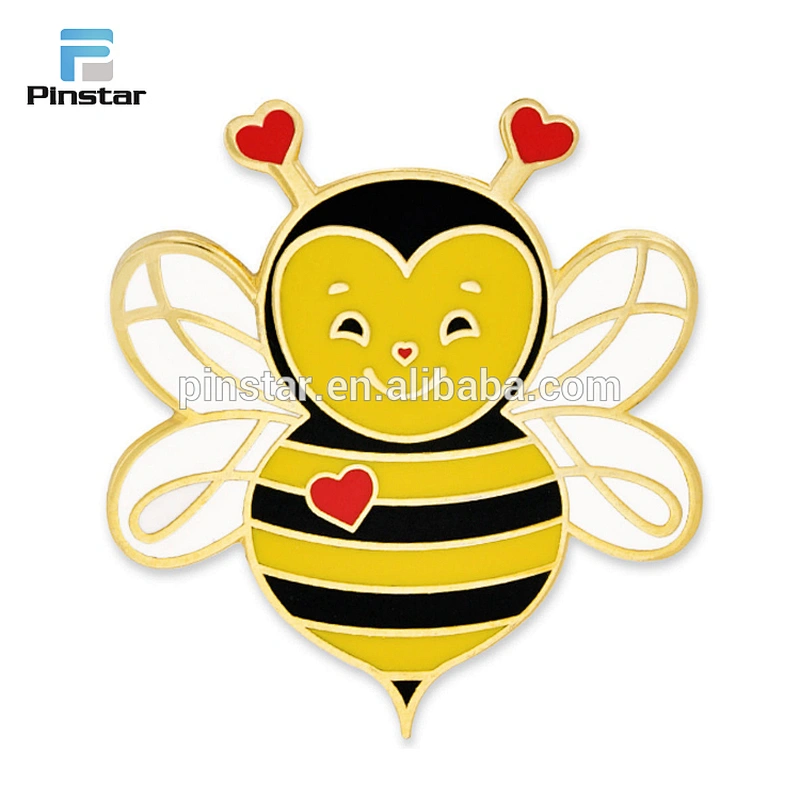 Wholesale metal soft enamel lapel pin custom made bee pin badge