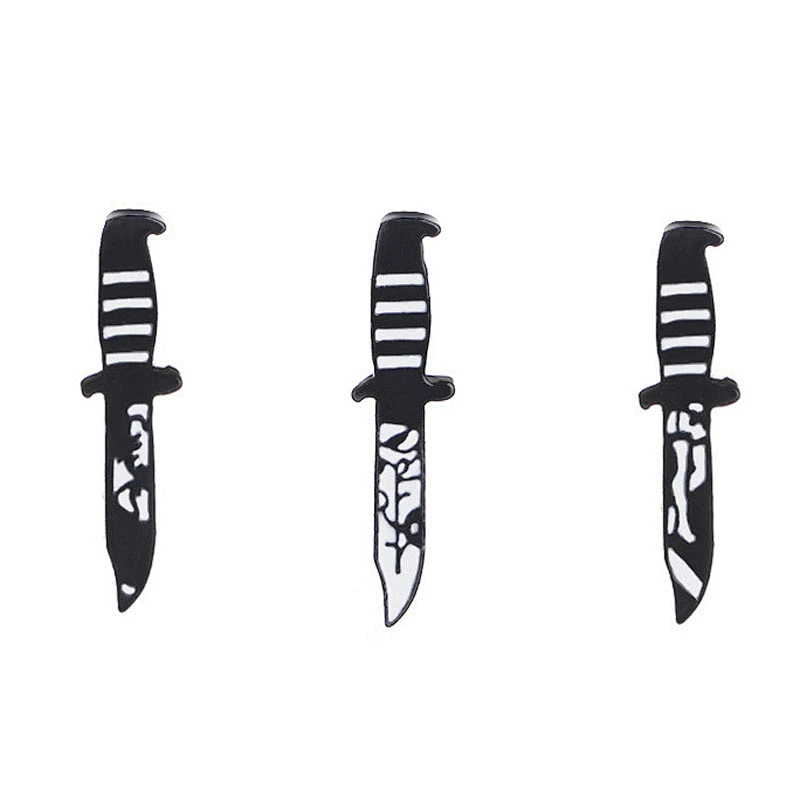 Factory Wholesale In Stock Gift Custom Knife Shaped Punk Enamel Pin