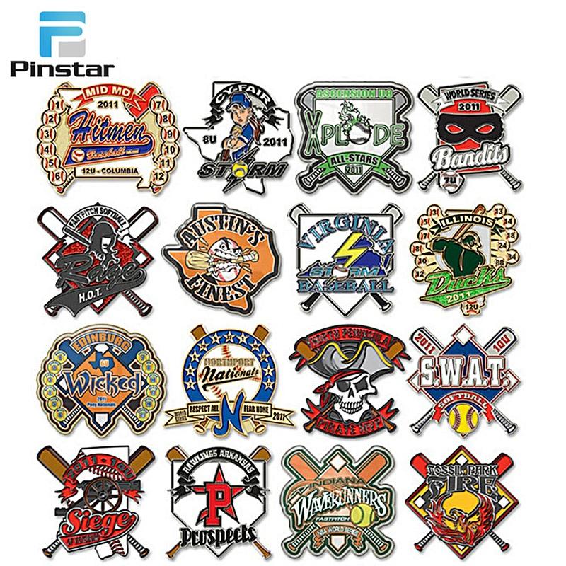 Factory Making Custom Team Club Logo Metal Baseball Bat Metal Keychain
