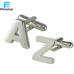 Promotion Gift Customize logo silver cufflinks lapel pin set