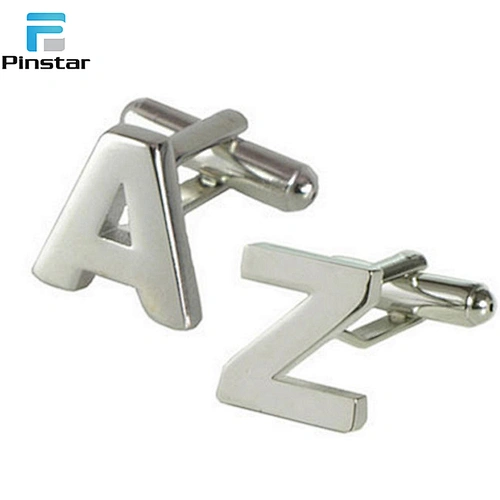 Promotion Gift Customize logo silver cufflinks lapel pin set
