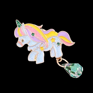 Hot Sale In Stock Beautiful Unicorn Brooch Pin Unicorn Soft Enamel Lapel Pin