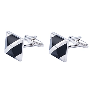 Fashion stainless steel square shape Make Custom logo Cufflinks
