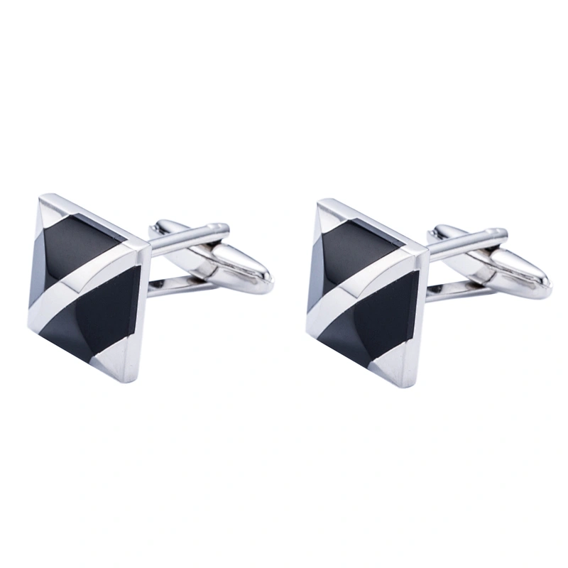 Fashion stainless steel square shape Make Custom logo Cufflinks