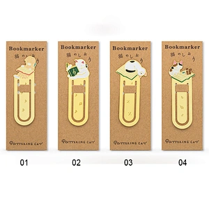 The Cat Family Creative Stainless Steel Hollow Metal Gold Plating Bookmark