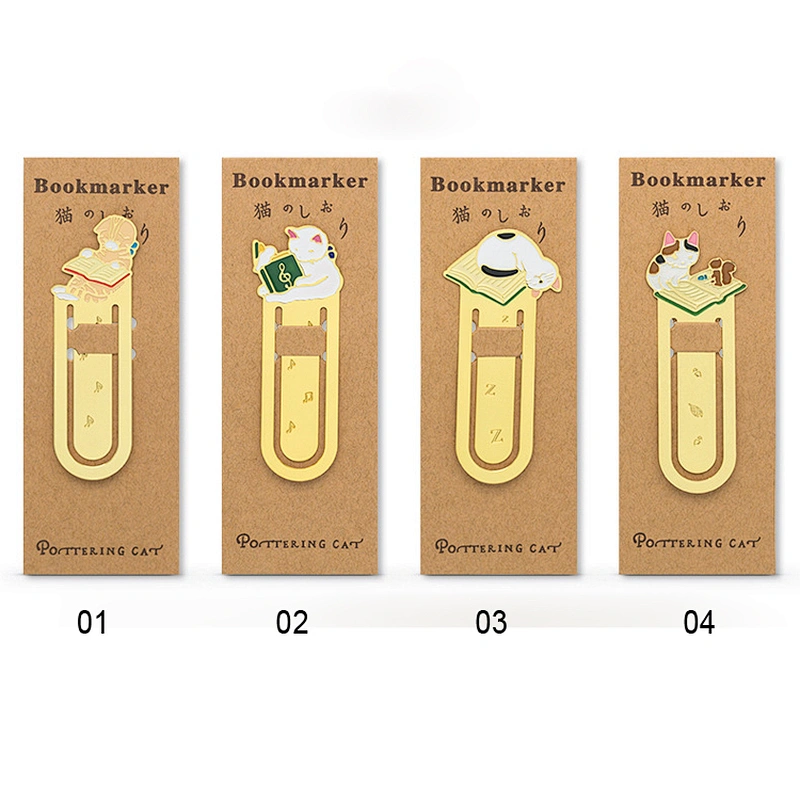 The Cat Family Creative Stainless Steel Hollow Metal Gold Plating Bookmark