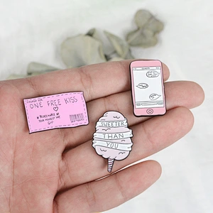 High Quality Custom Pink Color Filled Enamel Lapel Pin for Lovers