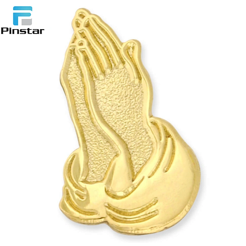 Wholesale Custom Metal Christian Praying Hands Shaped Lapel Pins