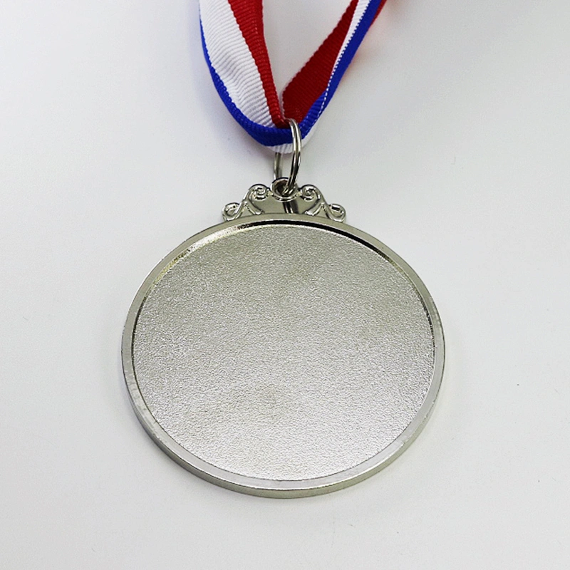 Factory Wholesale Cheap Promotional Aniqu Copper Plated Blank Medal with Ribbon Lanyard