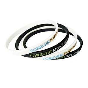 Kunshan Black White Engraved Letter Number Cheap Custom Silicone Bracelet