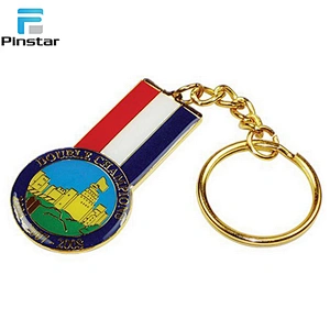 Custom Printing Epoxy Stainless Iron Metal KeyChains for Promotional Gift