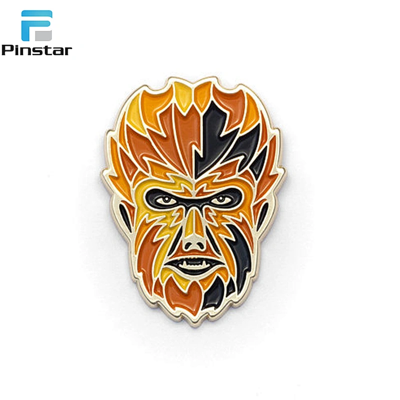 custom the monkey king metal soft enamel badge lapel pin
