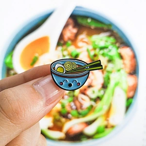 High Quality Rainbow Noodle Bowl Cartoon Enamel Pin