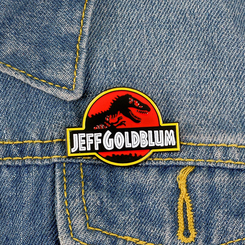 Jeff Goldblum Lapel Pin Custom Dinosaur Soft Enamel Pin for Hat or Bag
