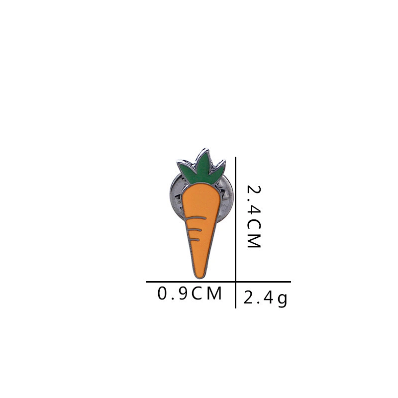 1 Inch Small Carrot Metal Pin for Clothes