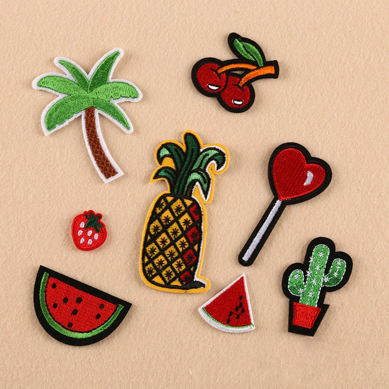 Fruits Ice Cream Embroidery Patch Strawberry Cherry Pine Apple