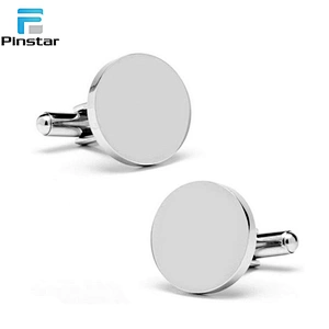 Promotion Gift Customize logo silver cufflinks lapel pin set
