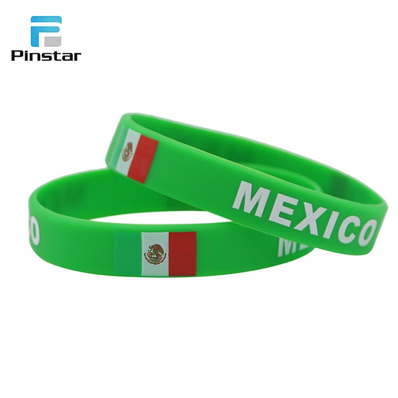 Promotional Eco-Friendly Country Usa Flags Rubber Silicone Bracelet