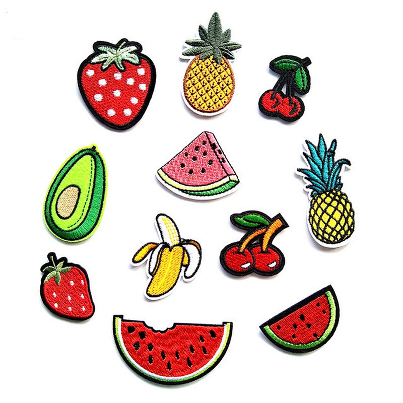 china direct factory custom fruit embroidery patches