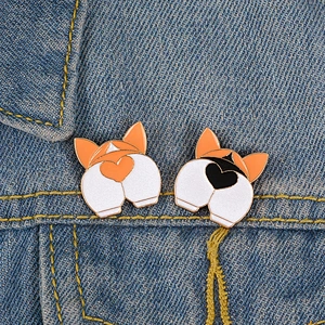 Cute Dog Butt Enamel Pin for Decoration