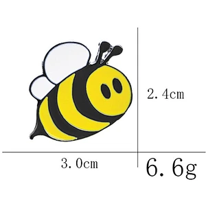 Factory Making Wholesale Cute Custom Carton Pins Black Yellow Enamel Honey Bee Pin