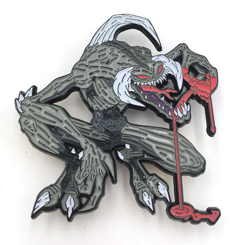 Factory Making High Quality Custom Blooding Monster Enamel Pin Glow In The Dark