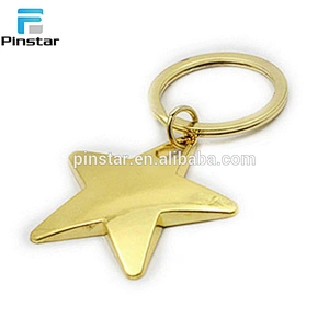 Die casting promotional star shaped metal keychain with your custom design