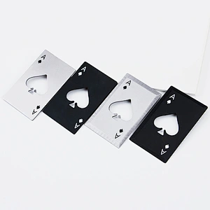 Promotional card shape silver black heart stainless steel Bottle Opener