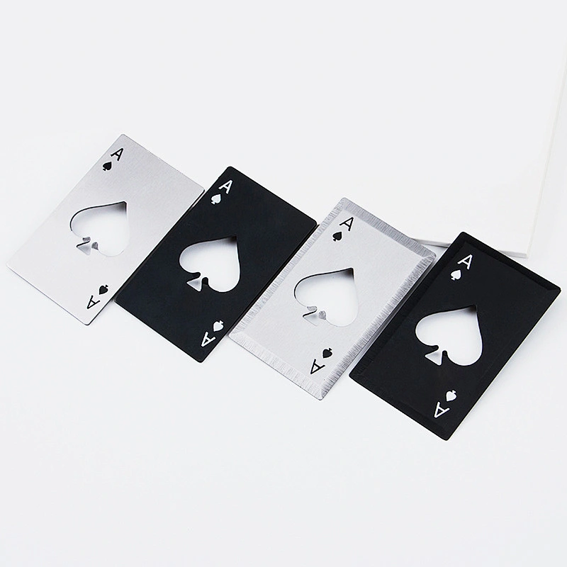 Promotional card shape silver black heart stainless steel Bottle Opener