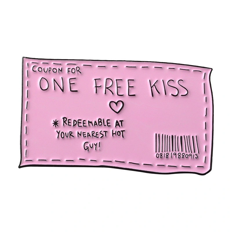 High Quality Custom Pink Color Filled Enamel Lapel Pin for Lovers