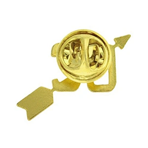 2019 Shiny Gold Cross Country Chenille  Lapel Pin WIth Gold ButterFly Clutch