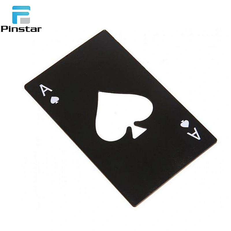 promotional bulk  stainless steel metal aluminum custom logo poker business credit card bottle opener openers