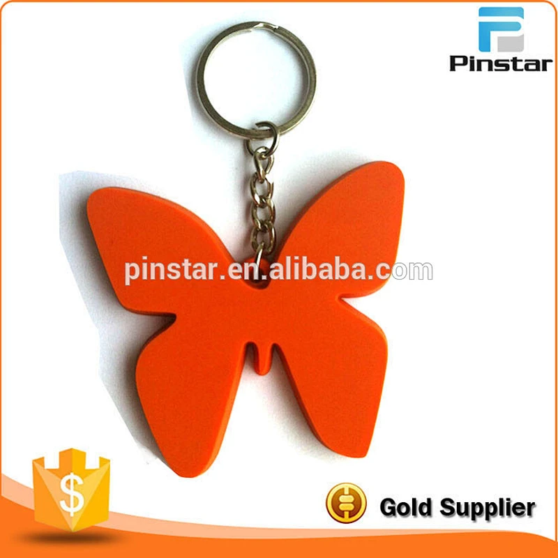 Hot Selling Custom Key Shaped Key Ring Soft PVC Rubber Keychain