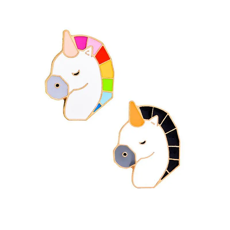 wholesale custom unicorn enamel metal lapel pin badge
