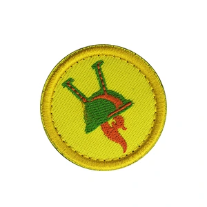 Factory Wholesale In Stock Custom Round Shape Embroidered Badge Boy Scouts Embroidery Patch with Hook & Loop