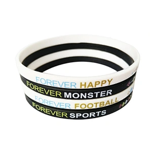 Kunshan Black White Engraved Letter Number Cheap Custom Silicone Bracelet