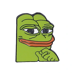 Factory Wholesale Fashion Gift In Stock Sad Smug Pepe The Frog Enamel Pin Brooch for Garment