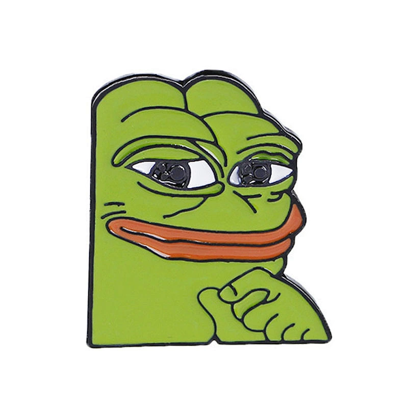 Factory Wholesale Fashion Gift In Stock Sad Smug Pepe The Frog Enamel Pin Brooch for Garment