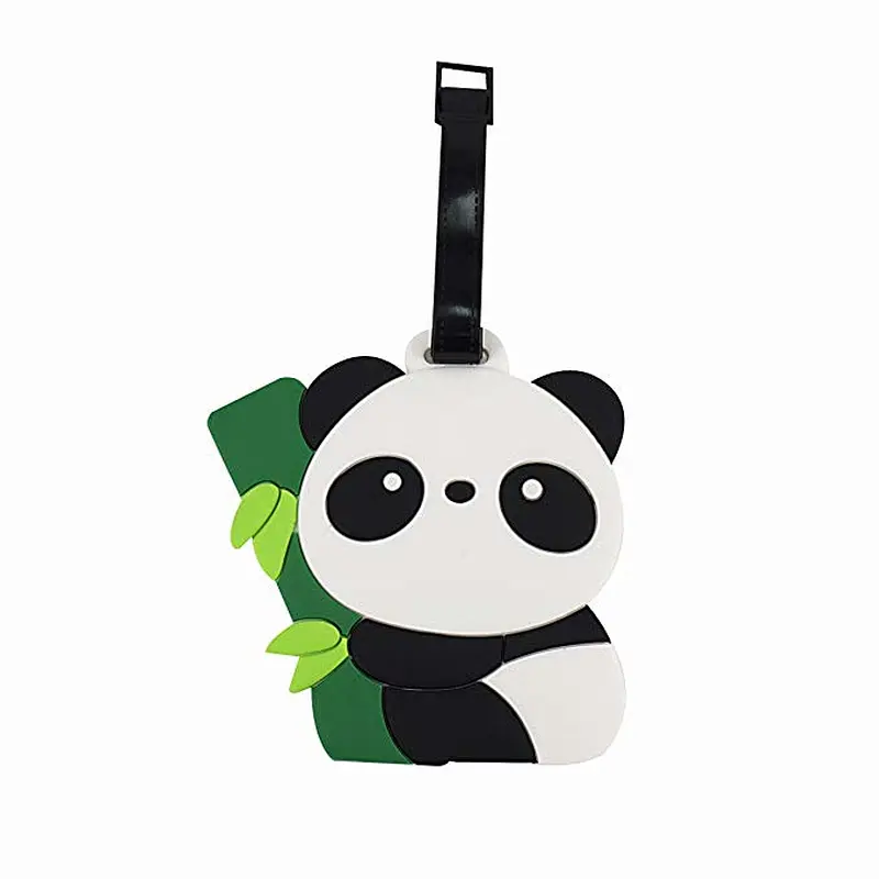 2018 New design custom china panda soft pvc luggage tag