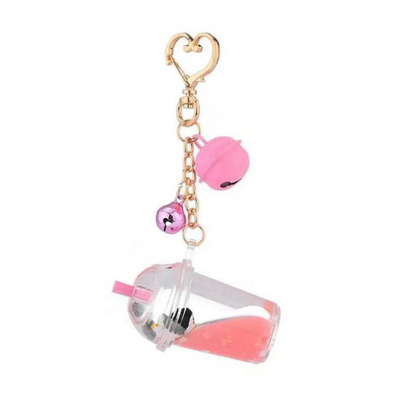 In stock new design acrylic key chain Milk tea cup key chain
