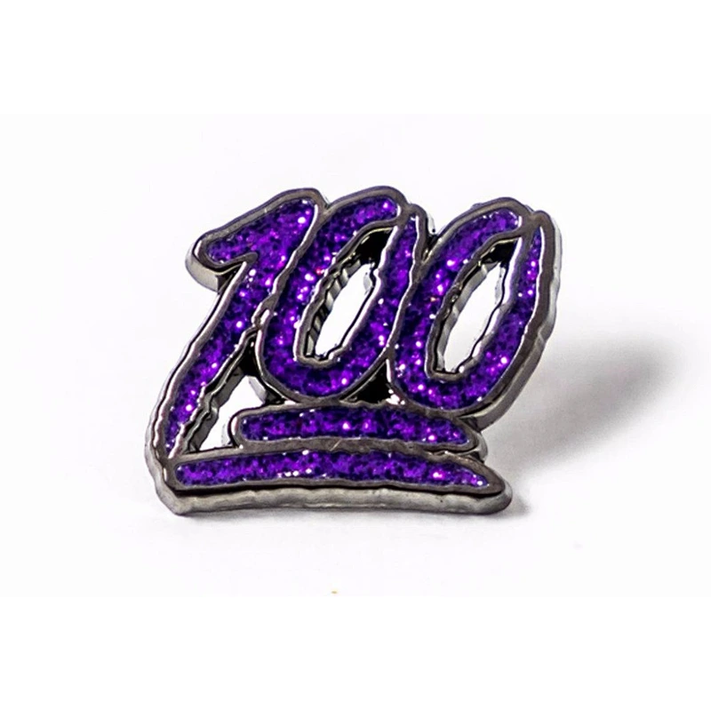 Kunshan Factory Unique Numeral 100 Collectible Enamel Badge Pins and Badges