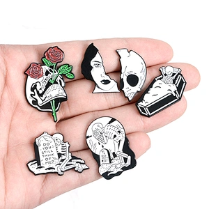 Wholesale In Stock Custom Unique Design Character Half Face Enamel Lapel Pin