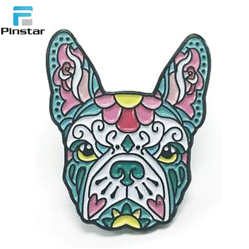 Custom Hard Enamel Cute Animal French Bulldog Lapel Pin
